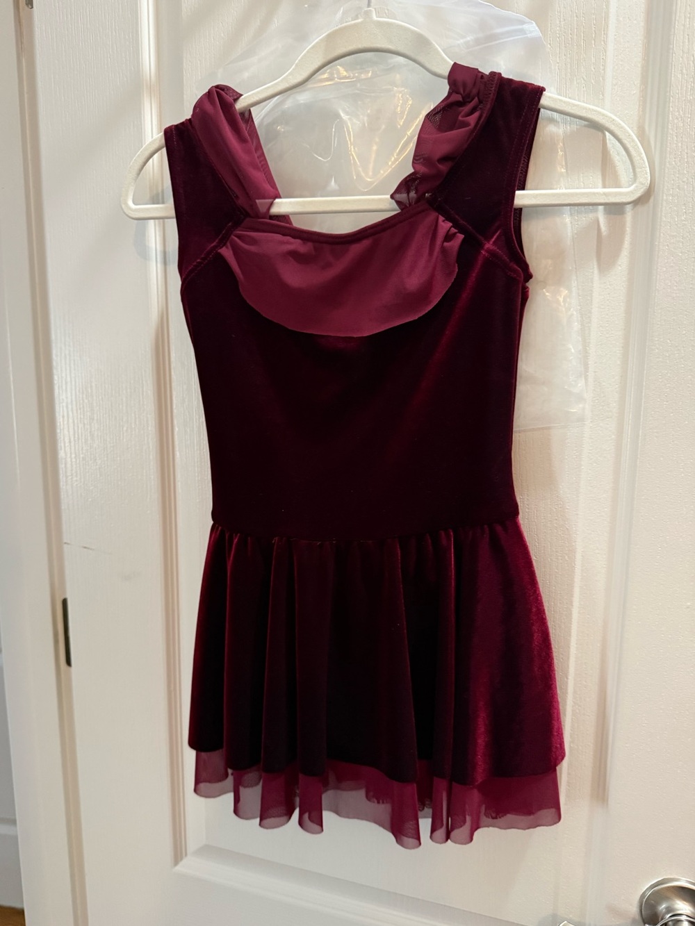 Weissman Girls' Burgundy Velvet Dance Costume